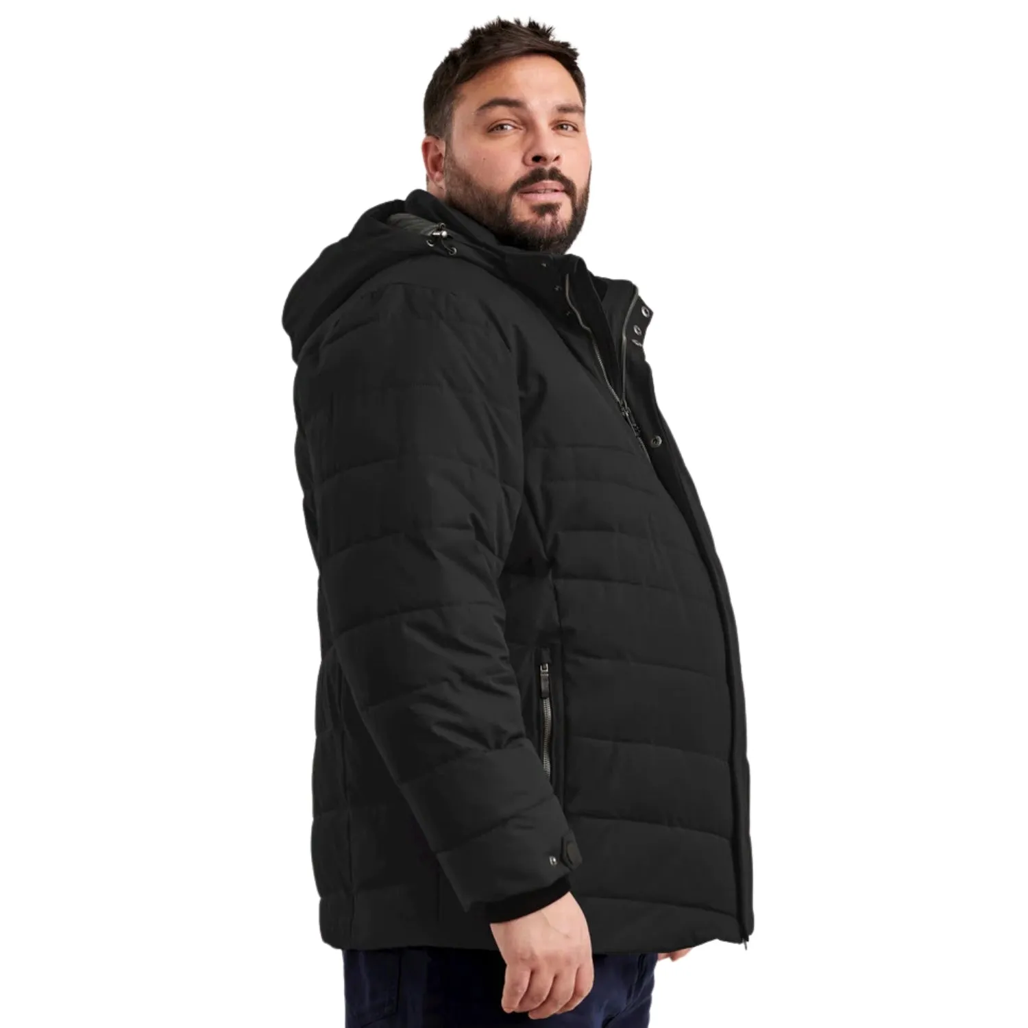 STOY ANTON Men's Plus Size Winter Puffer Coat Black Sizes 4XL-6XL