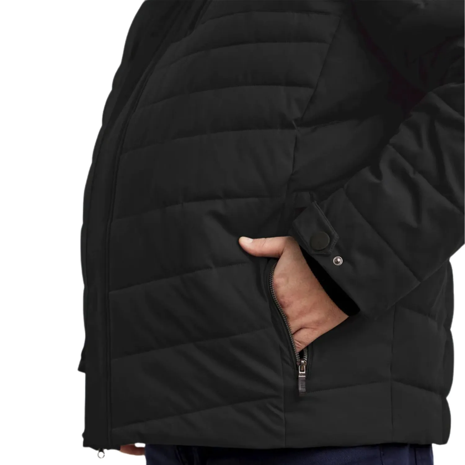 STOY ANTON Men's Plus Size Winter Puffer Coat Black Sizes 4XL-6XL