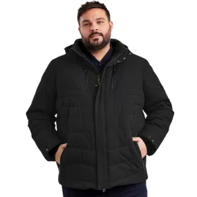 STOY ANTON Men's Plus Size Winter Puffer Coat Black Sizes 4XL-6XL