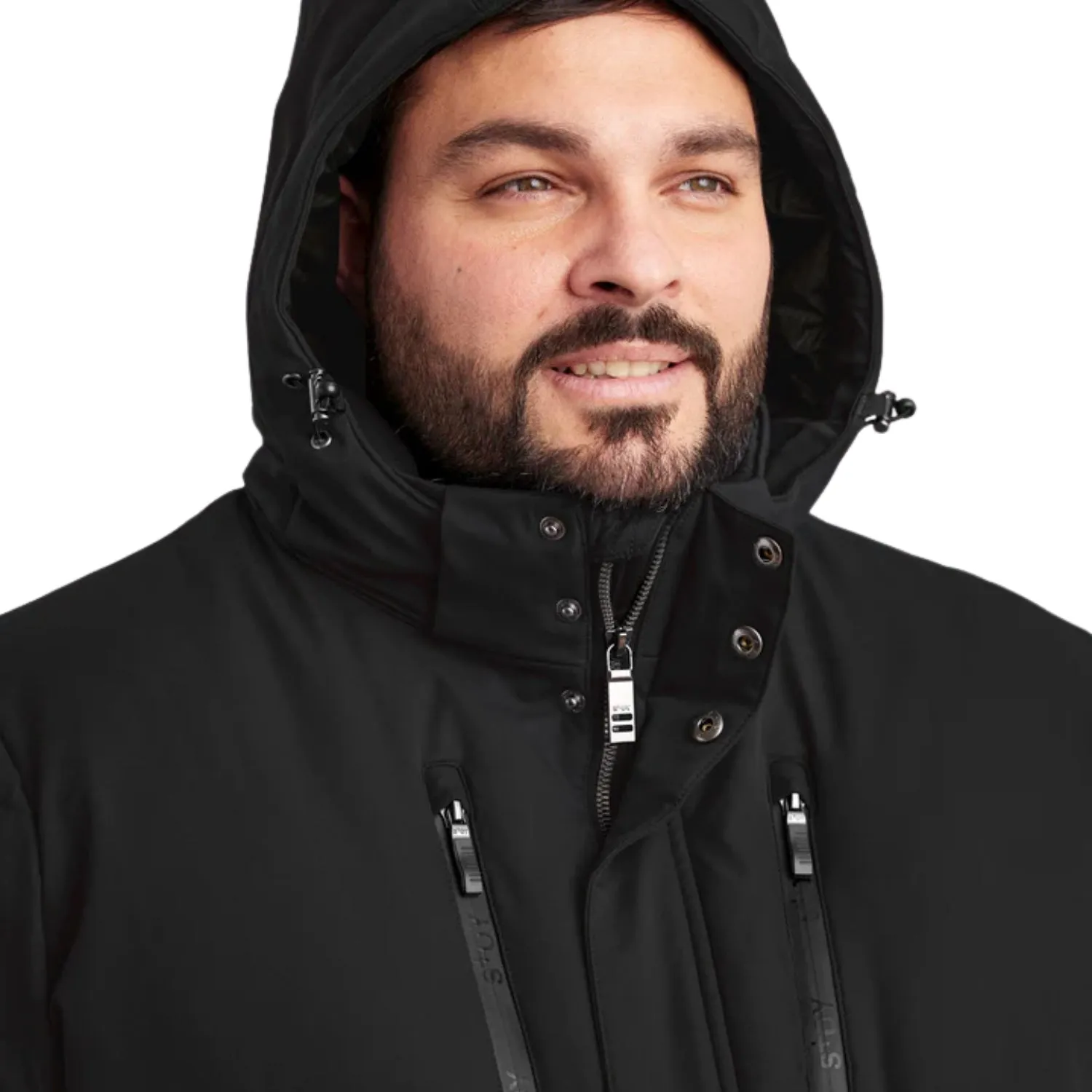 STOY ANTON Men's Plus Size Winter Puffer Coat Black Sizes 4XL-6XL