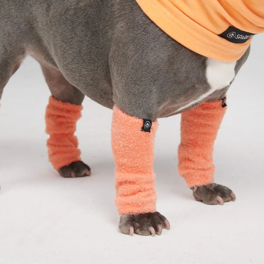 Stretchy Fleece Dog Leg Warmer Sleeves - Orange