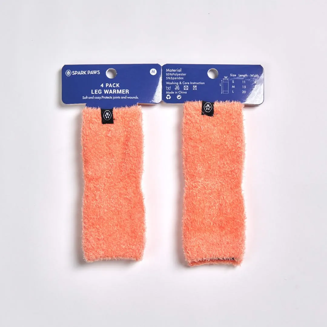 Stretchy Fleece Dog Leg Warmer Sleeves - Orange