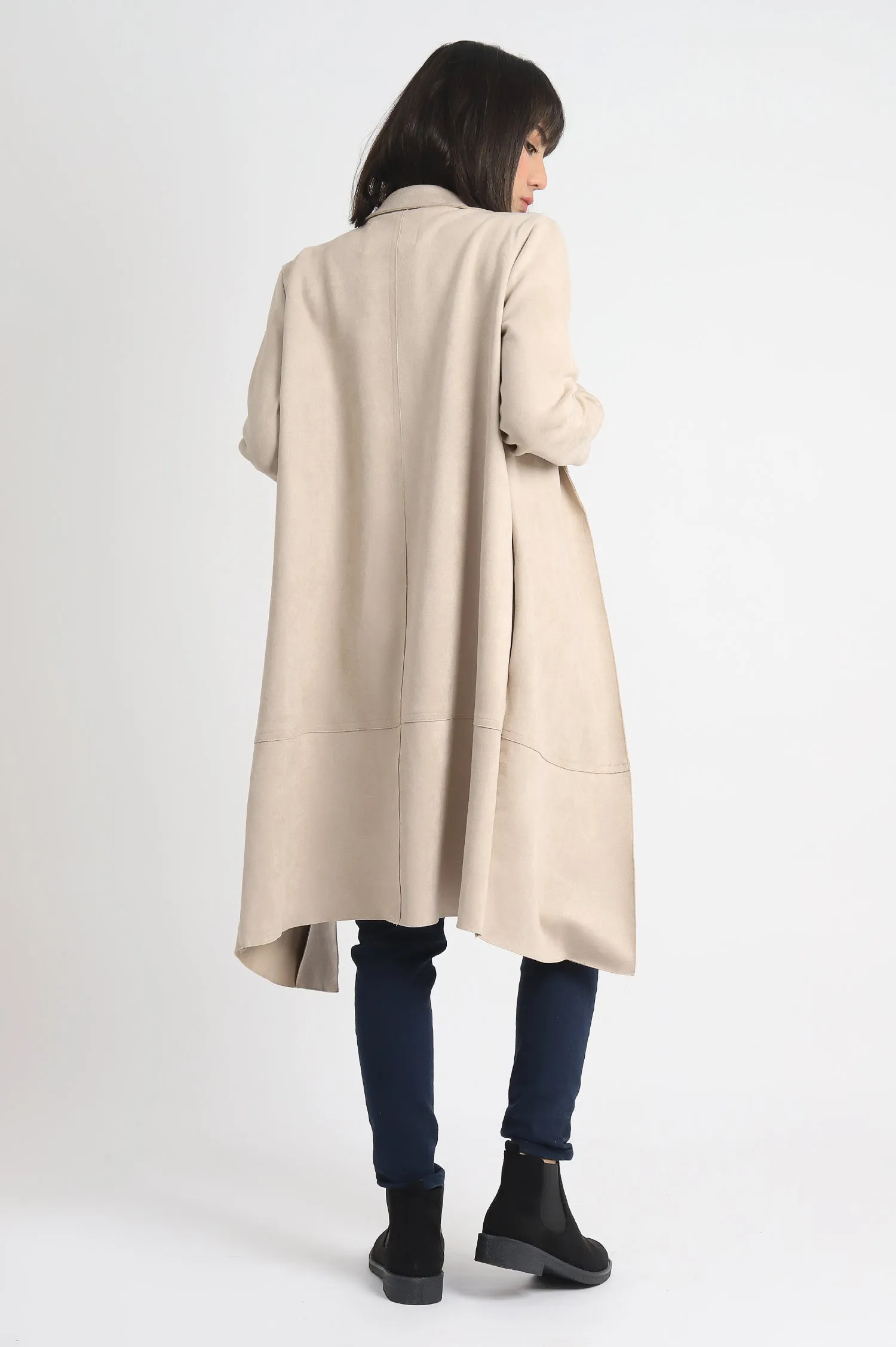 SUEDE OVERCOAT-BEIGE