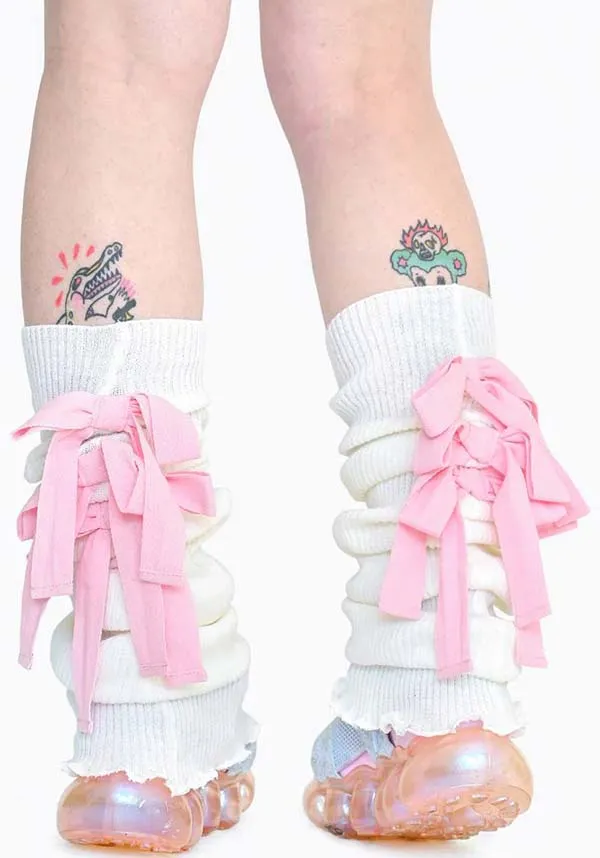 Sugar Ribbon [White] | LEG WARMERS