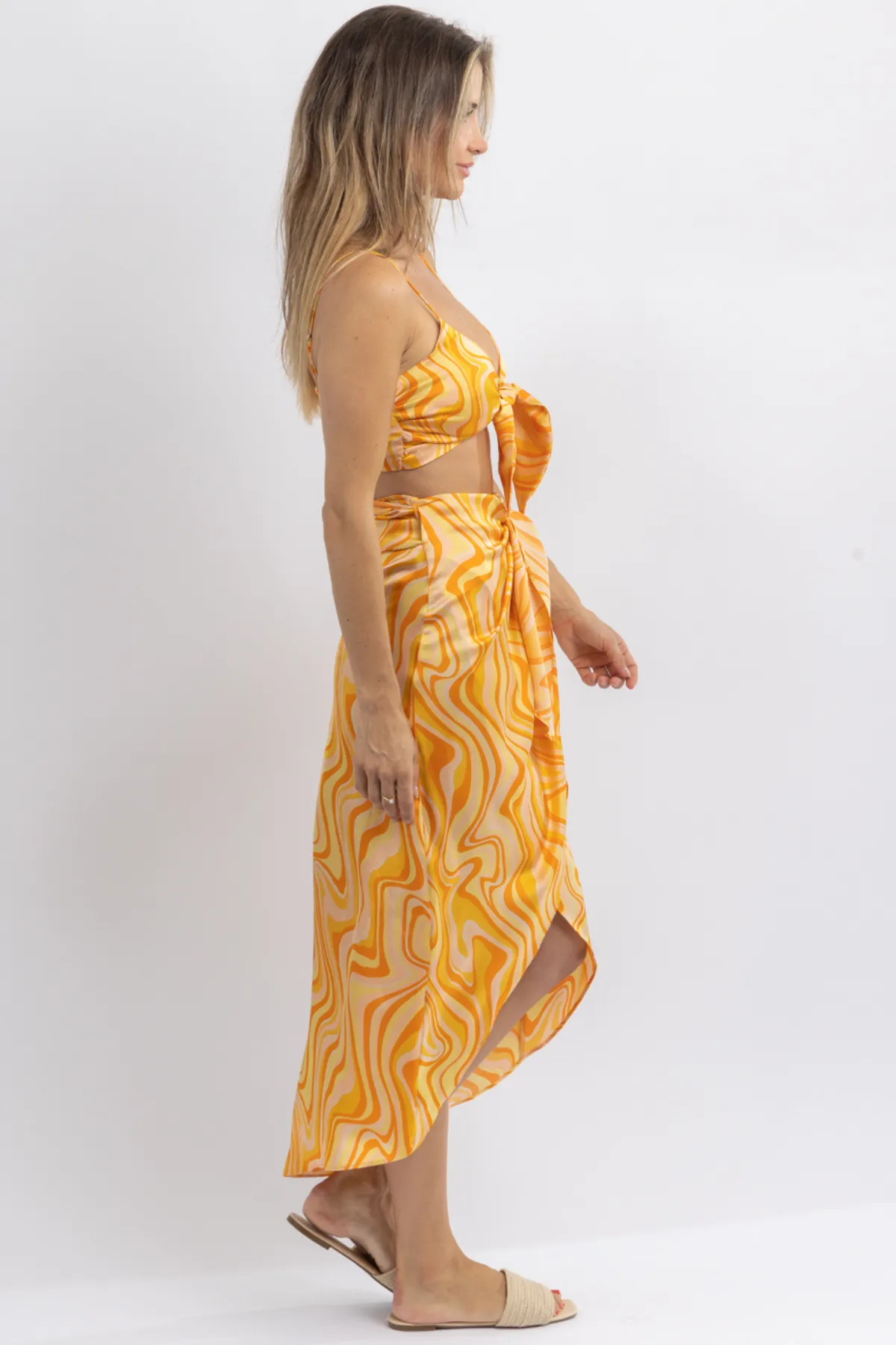 SUNSET COCKTAILS MULTISWIRL SKIRT SET