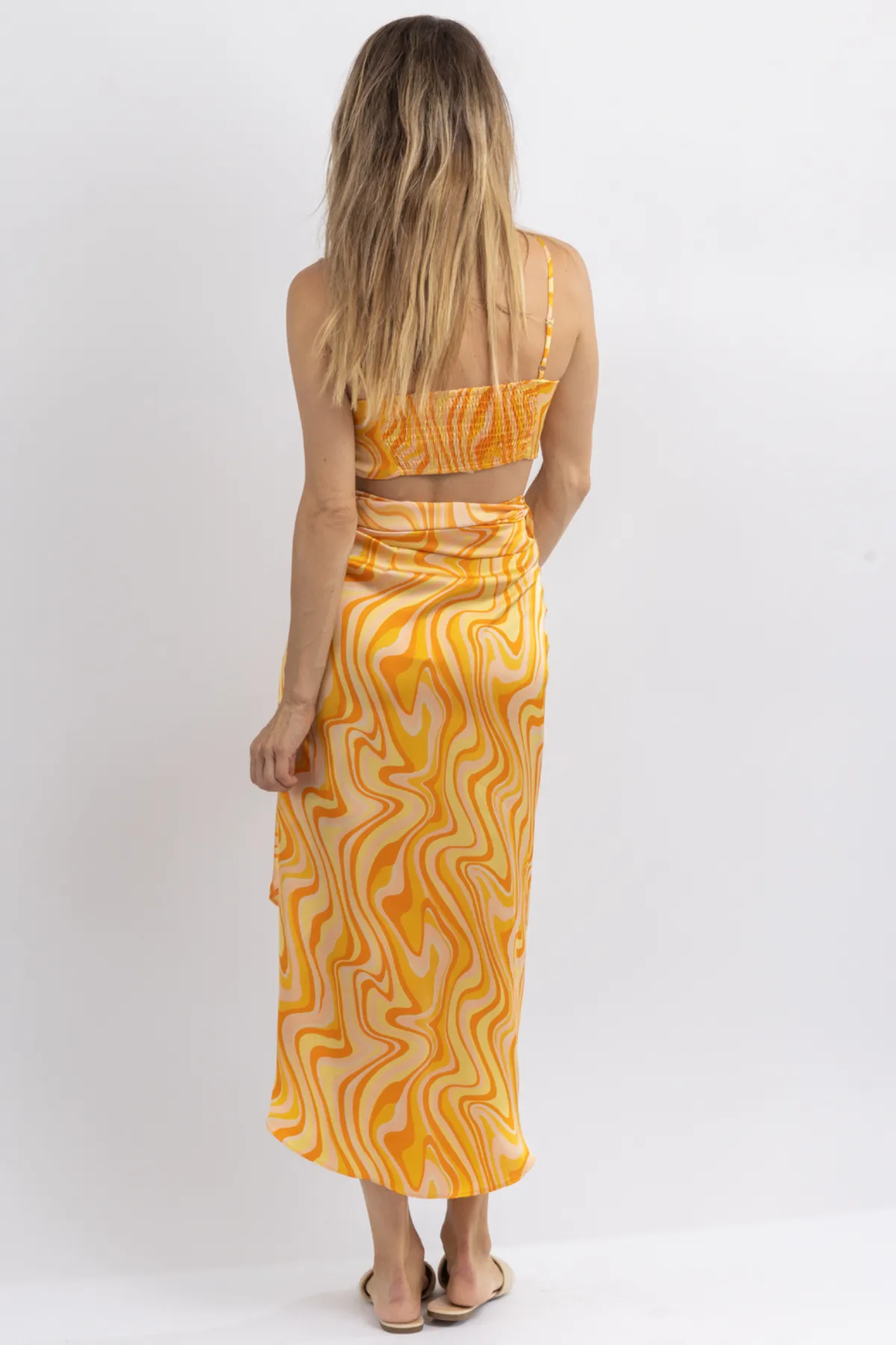 SUNSET COCKTAILS MULTISWIRL SKIRT SET