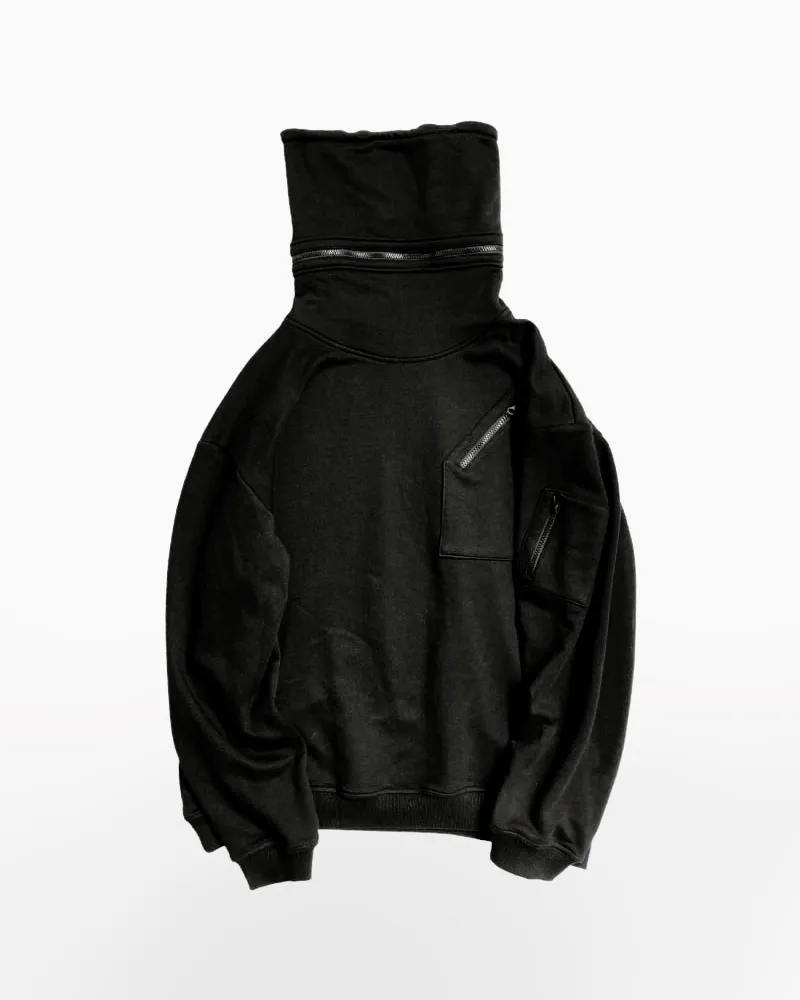 Techwear High Collar Hoodie