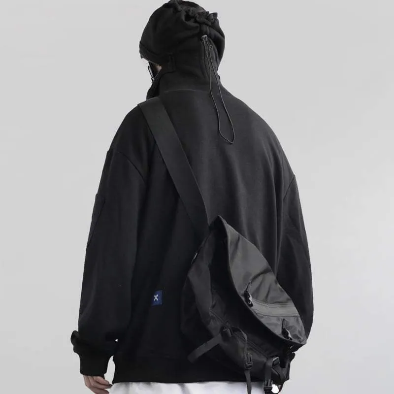 Techwear High Collar Hoodie