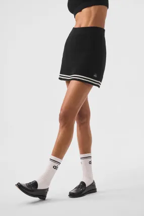 Tennis Club Sweater Knit Skirt - Black/Ivory