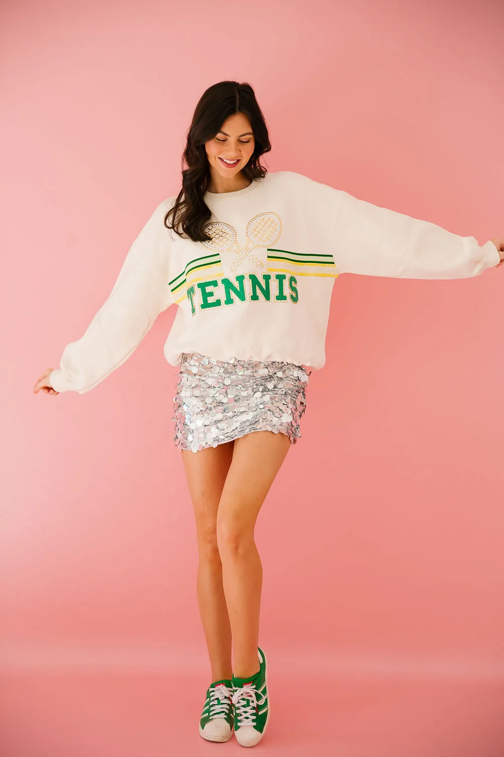 TENNIS DOUBLES CREAM PULLOVER