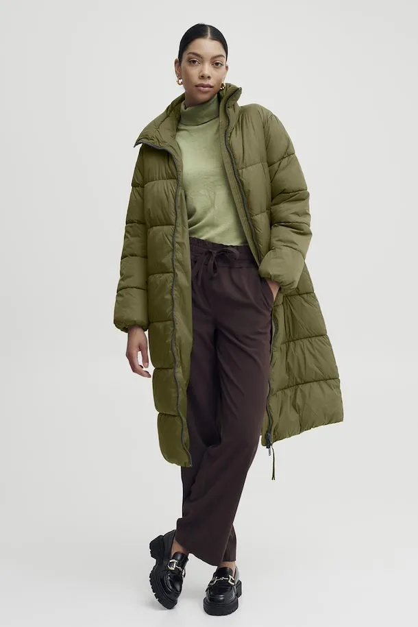 The Bomina Puffer Long Jacket - Olive - PLUS