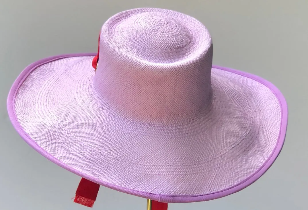 The Edie Sun Hat in Lavender and Strawberry