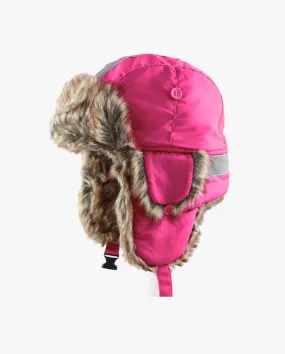 The Hat Depot - Safety Reflective Faux Fur Aviator Trapper