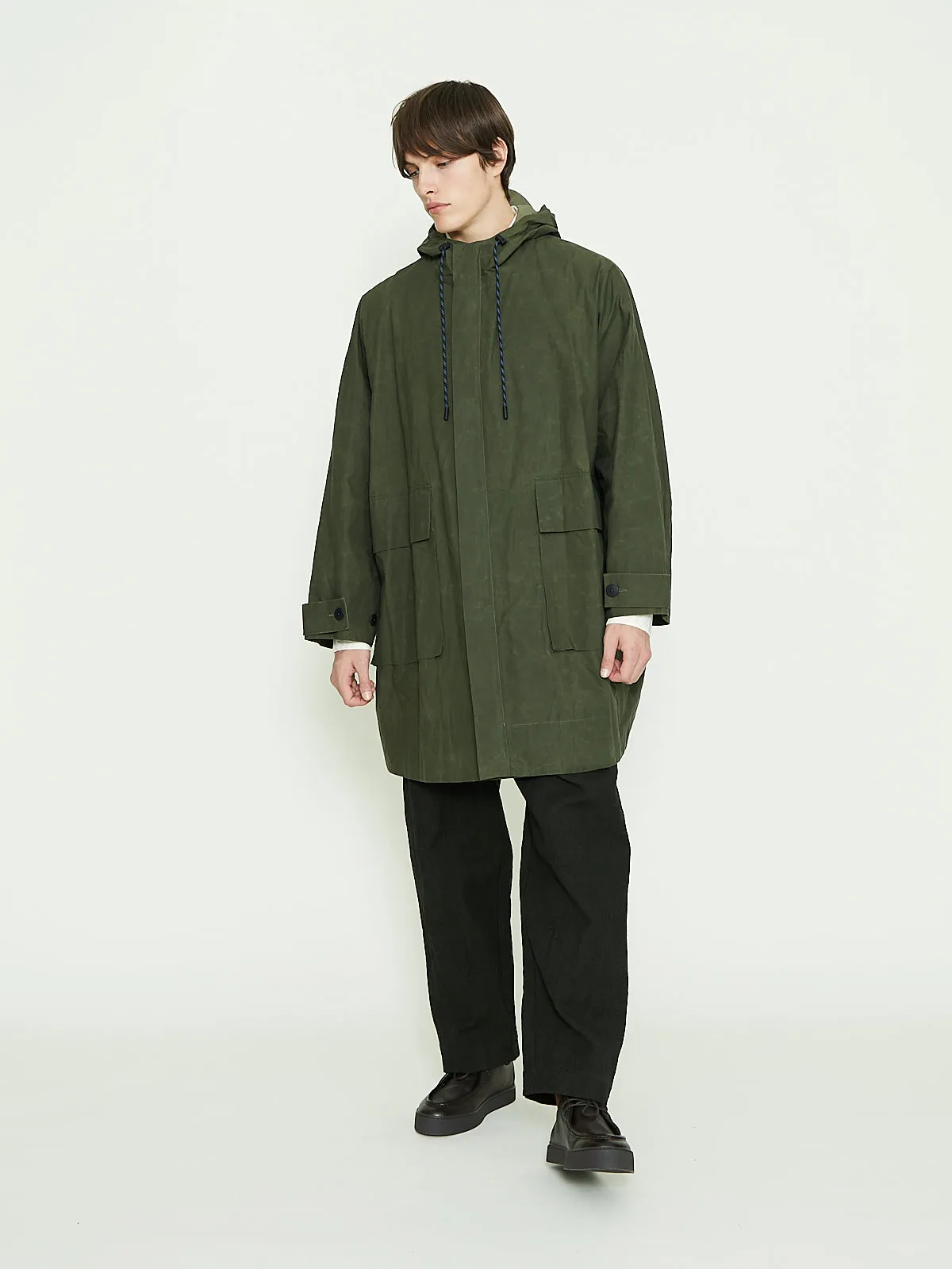 The Wayfinder Coat in Wax Cotton Moss