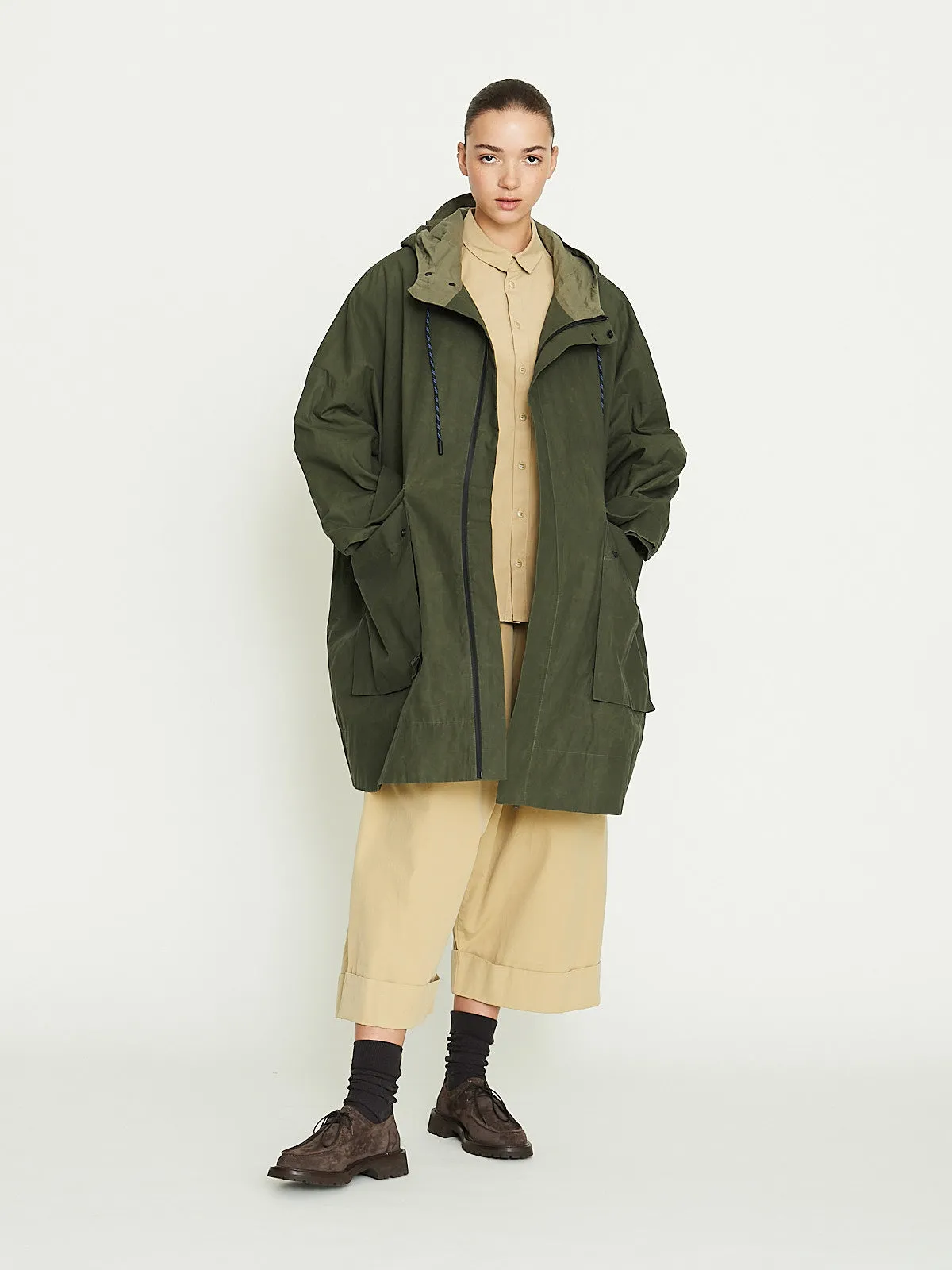 The Wayfinder Coat in Wax Cotton Moss