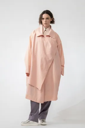 TOLTEC pastel pink - nylon unisex oversize raincoat