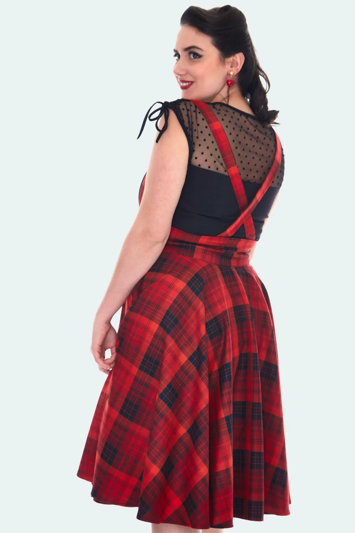 Toyin Plaid Suspender Skirt