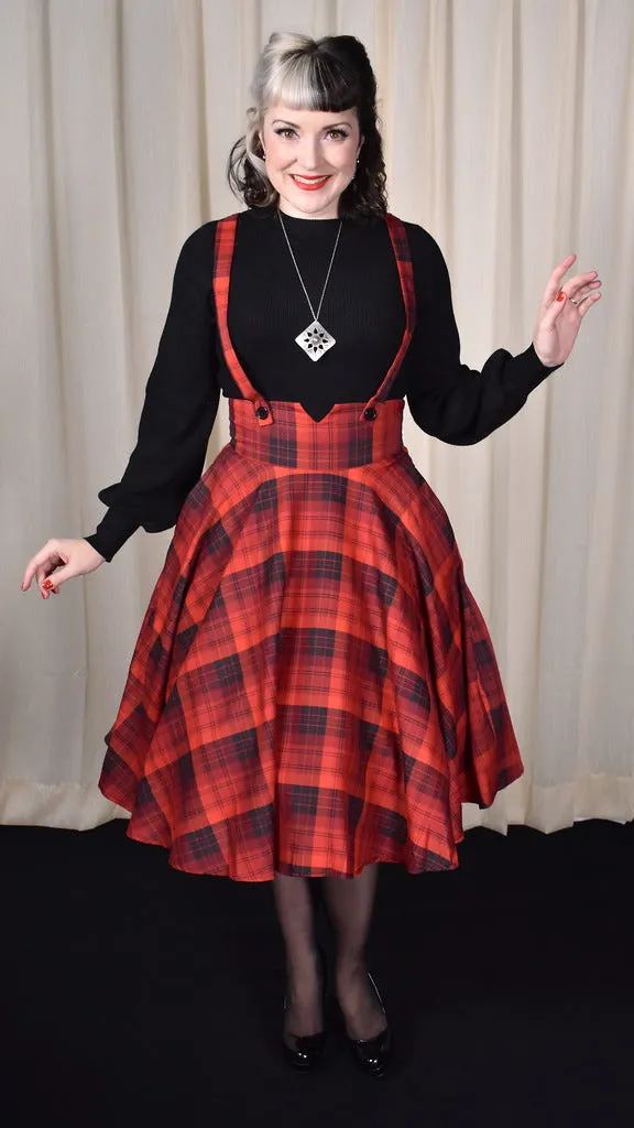 Toyin Plaid Suspender Skirt