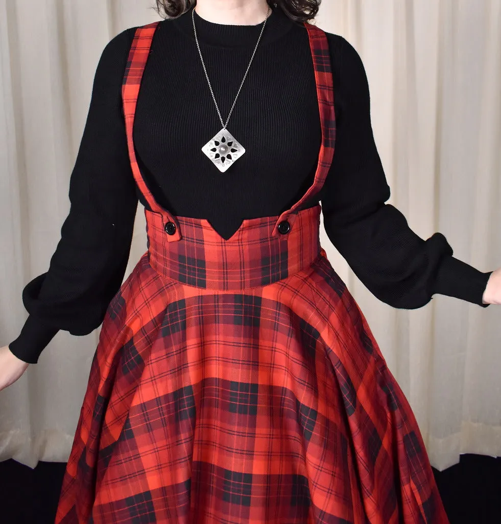 Toyin Plaid Suspender Skirt