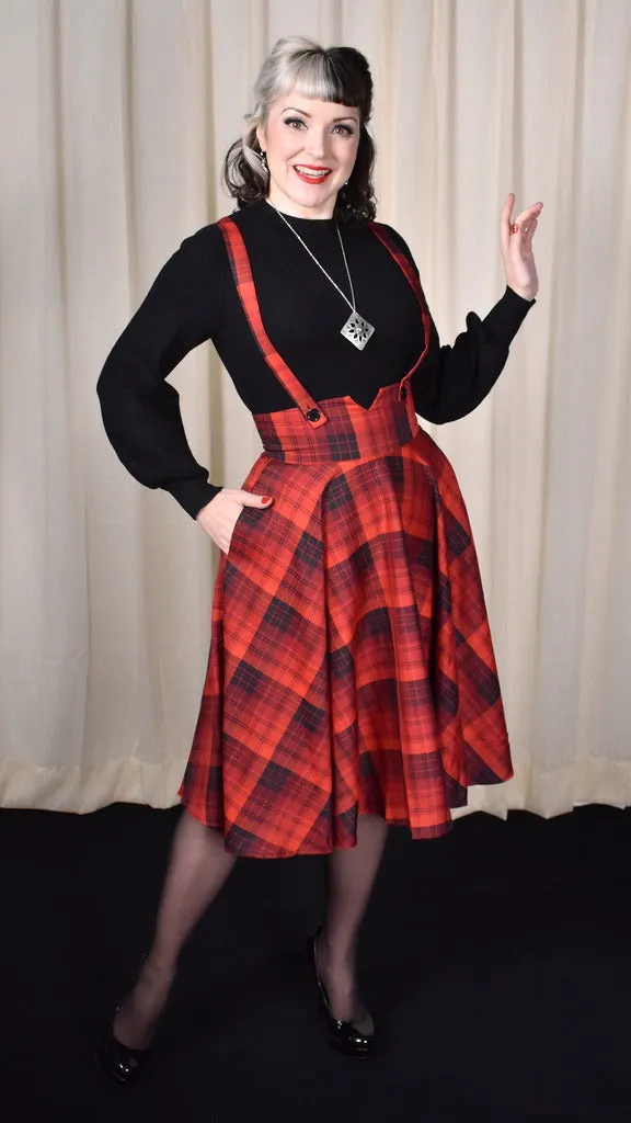 Toyin Plaid Suspender Skirt