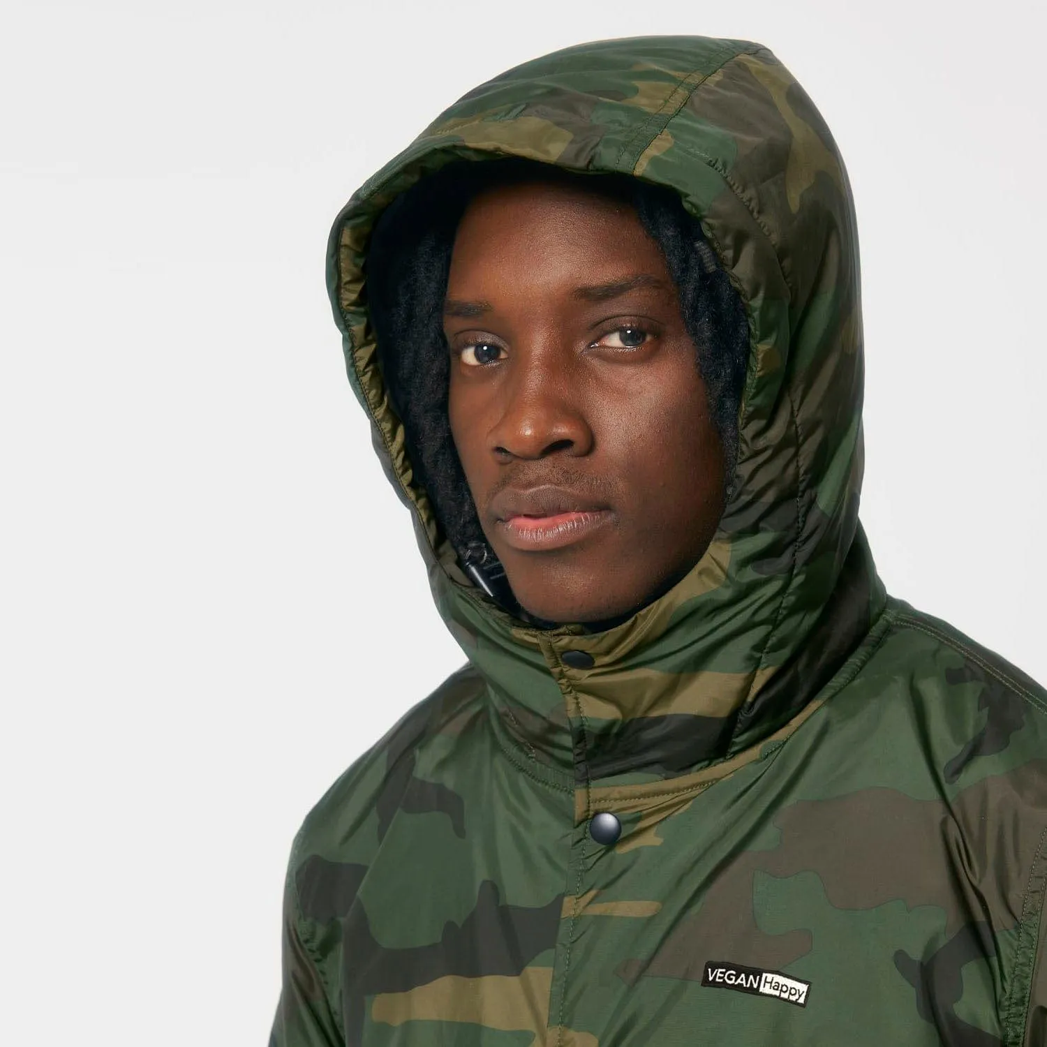 Vegan Unisex Padded Parka AOP Jacket | Camo