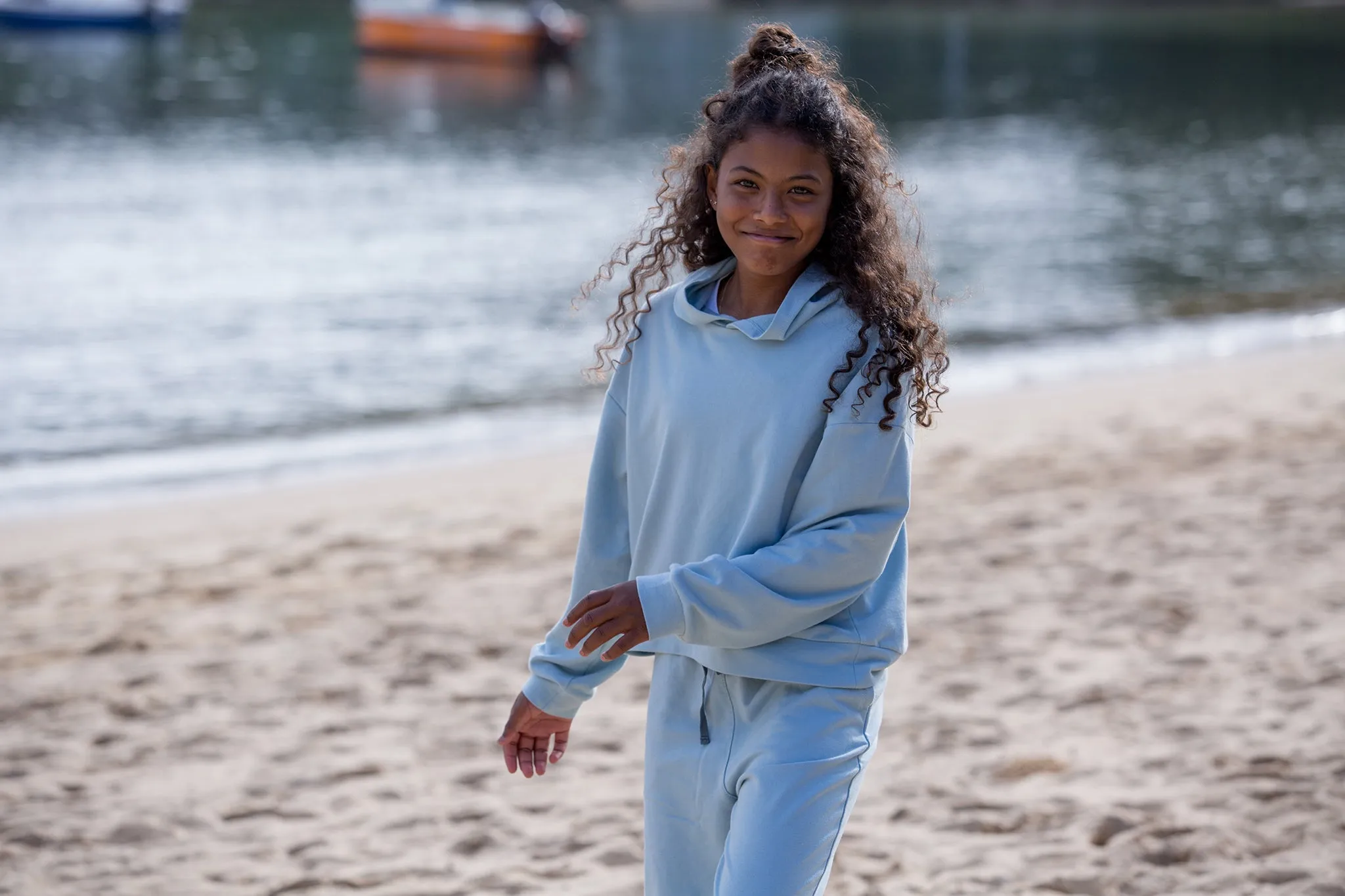 VENICE BEACH HOODIE IN SOFT SKY BLUE