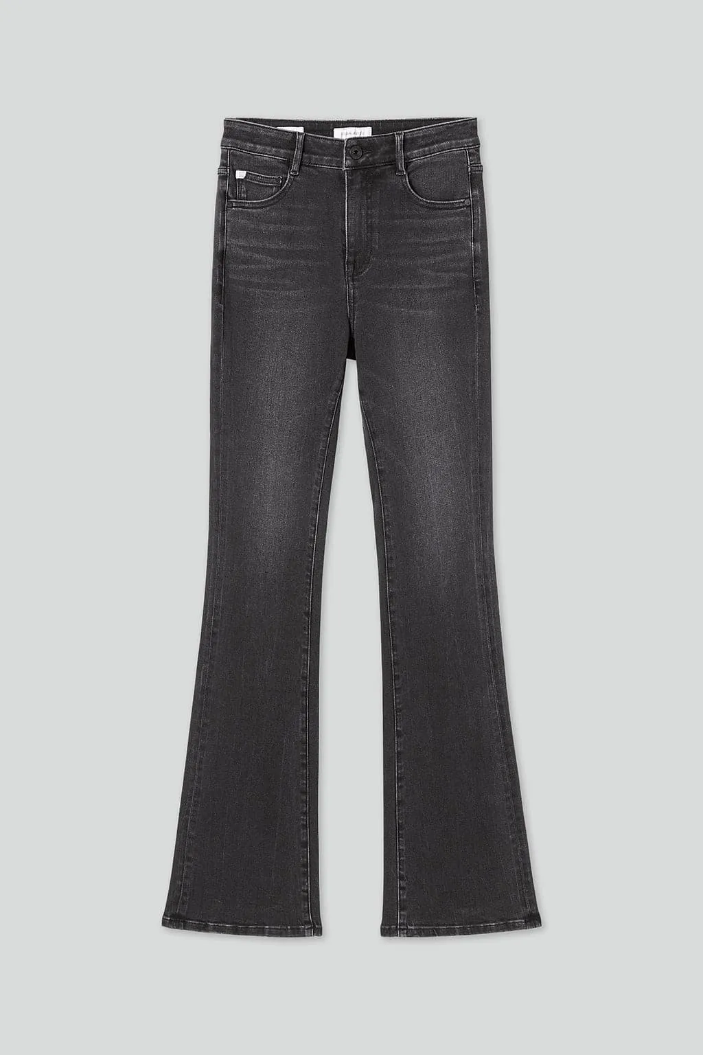 Vintage Black And Grey Washed Flared Jeans