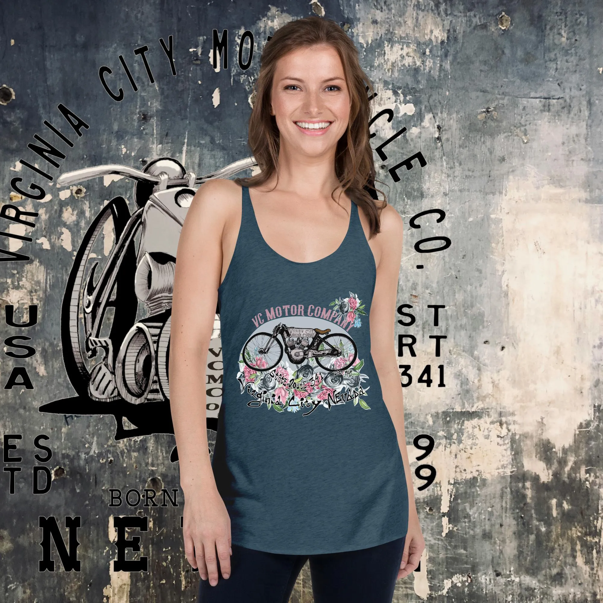 Vintage Racer #9 Women's Racerback Motorcycle Tank