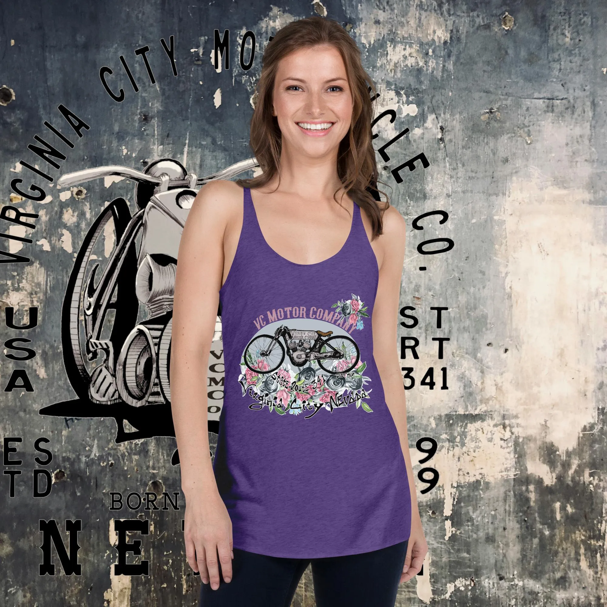 Vintage Racer #9 Women's Racerback Motorcycle Tank