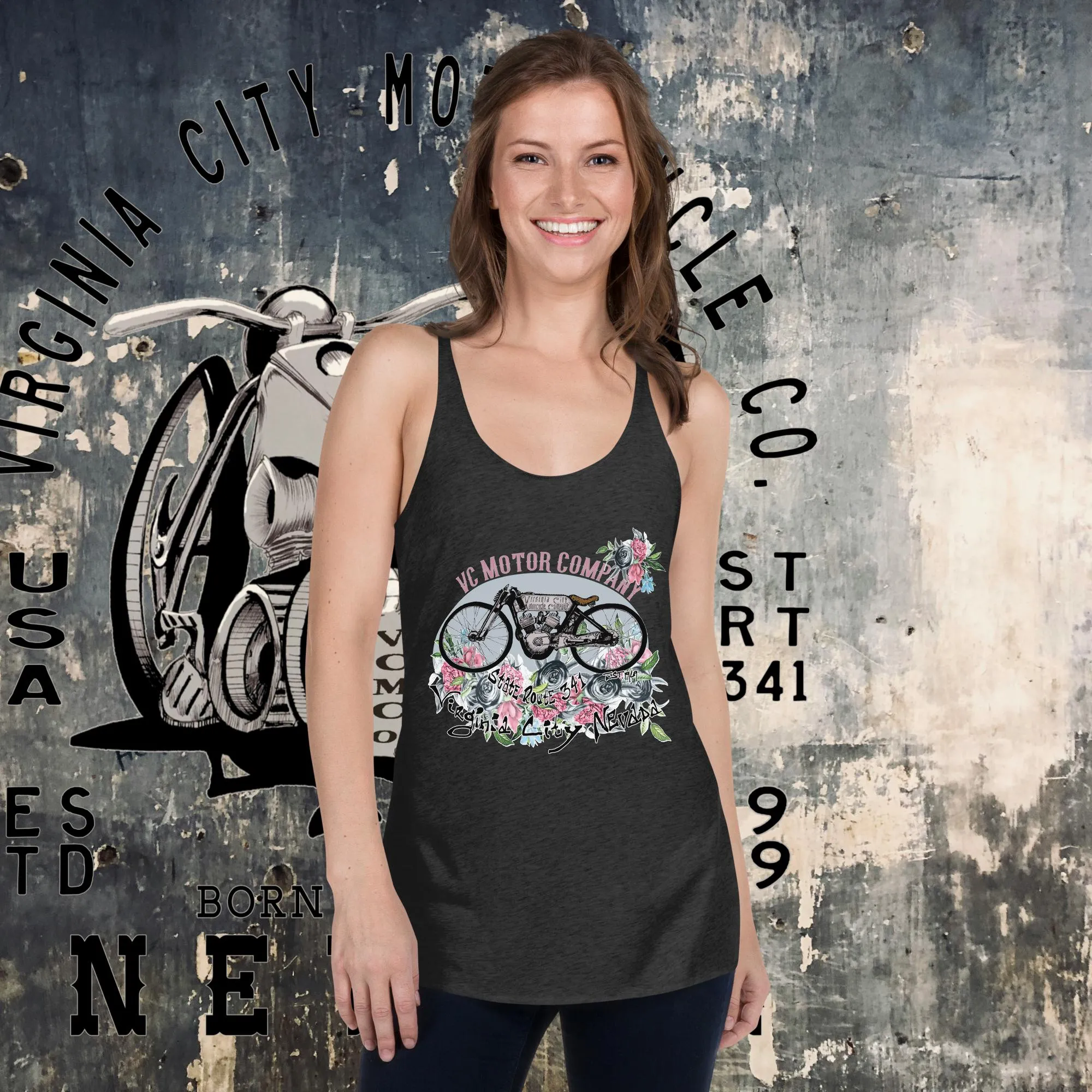 Vintage Racer #9 Women's Racerback Motorcycle Tank