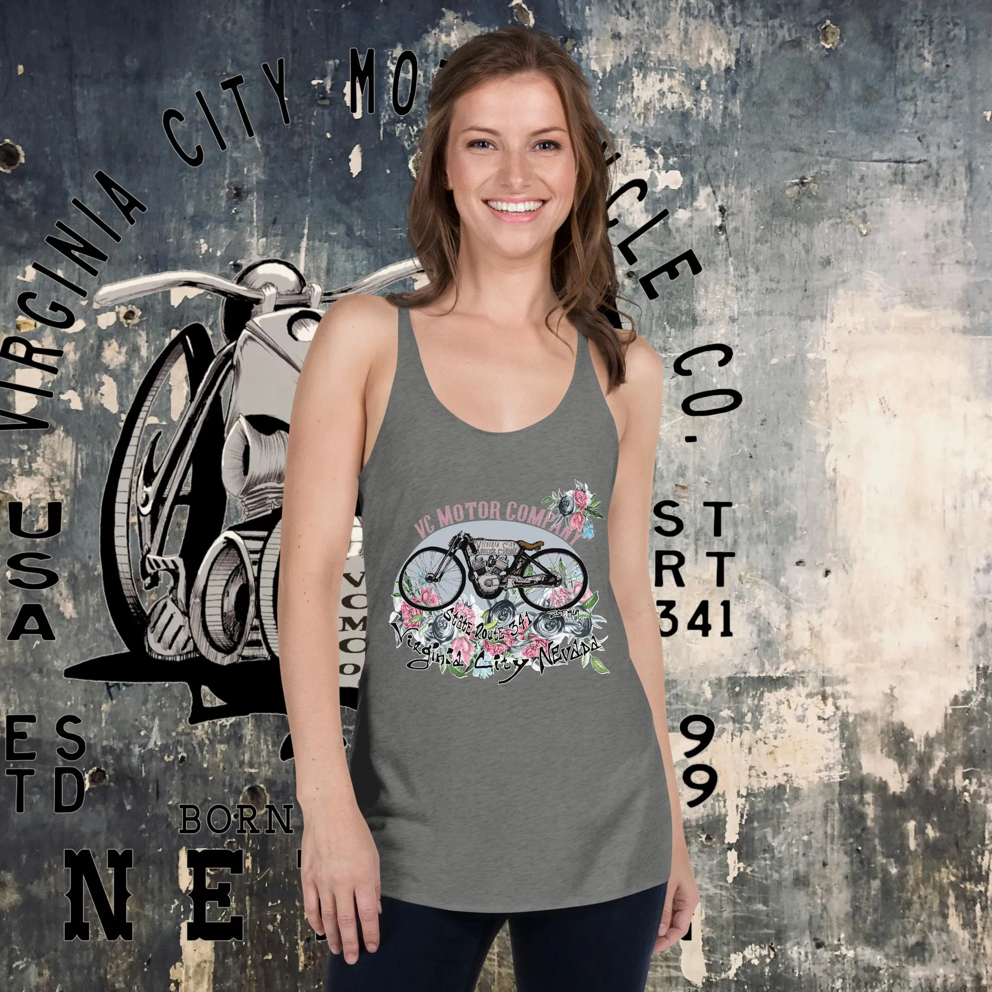 Vintage Racer #9 Women's Racerback Motorcycle Tank