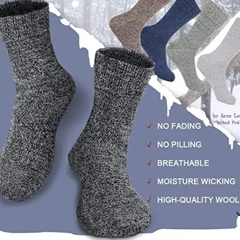 Warm Winter Socks | Thermal Merino Wool Socks For Men - Pack Of 5