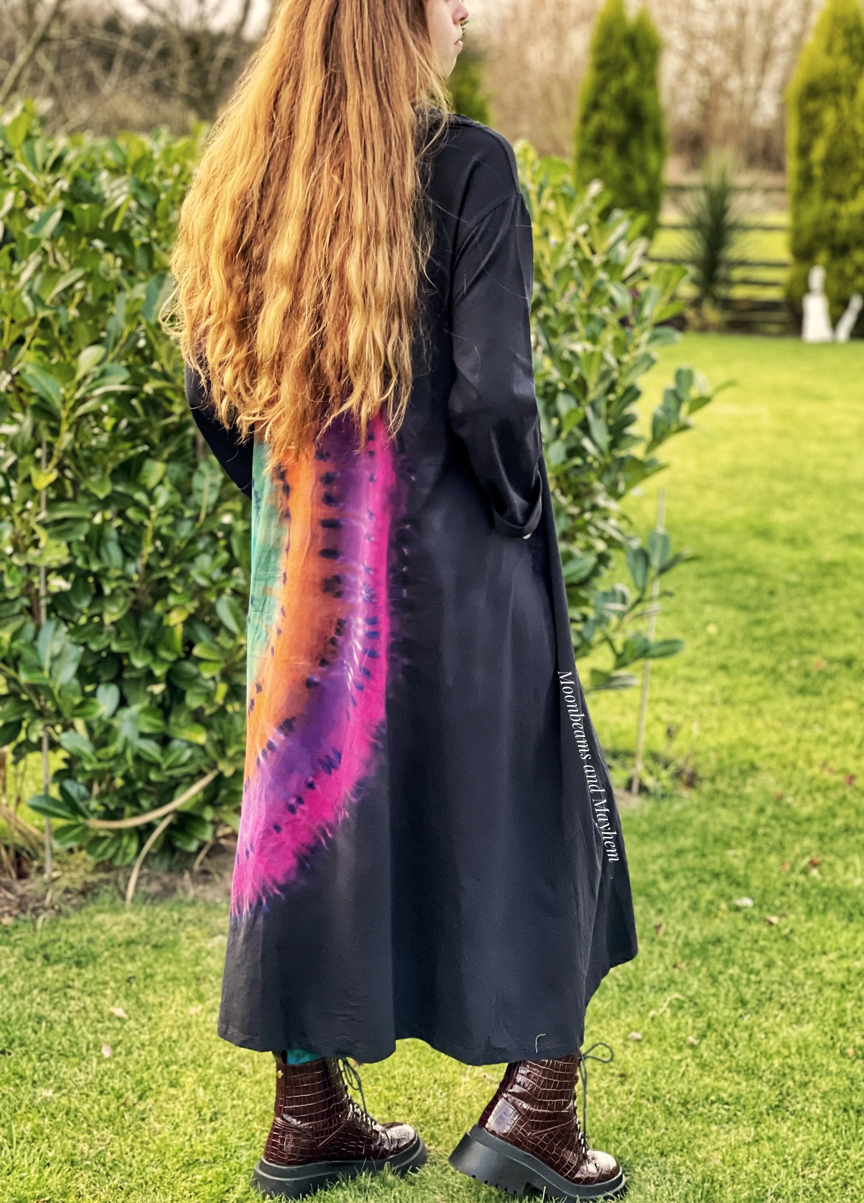 WILD CHILD BLACK TIE DYE OVERCOAT  M / L / XL