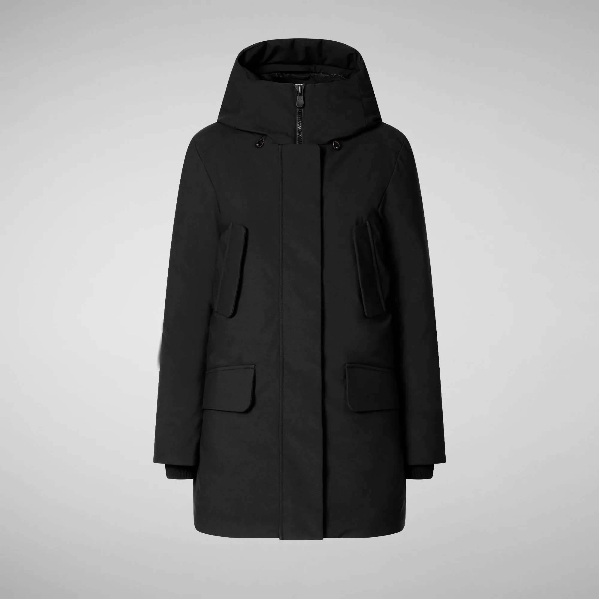 Woman's hooded parka Soleil in black