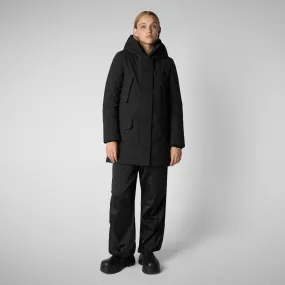 Woman's hooded parka Soleil in black