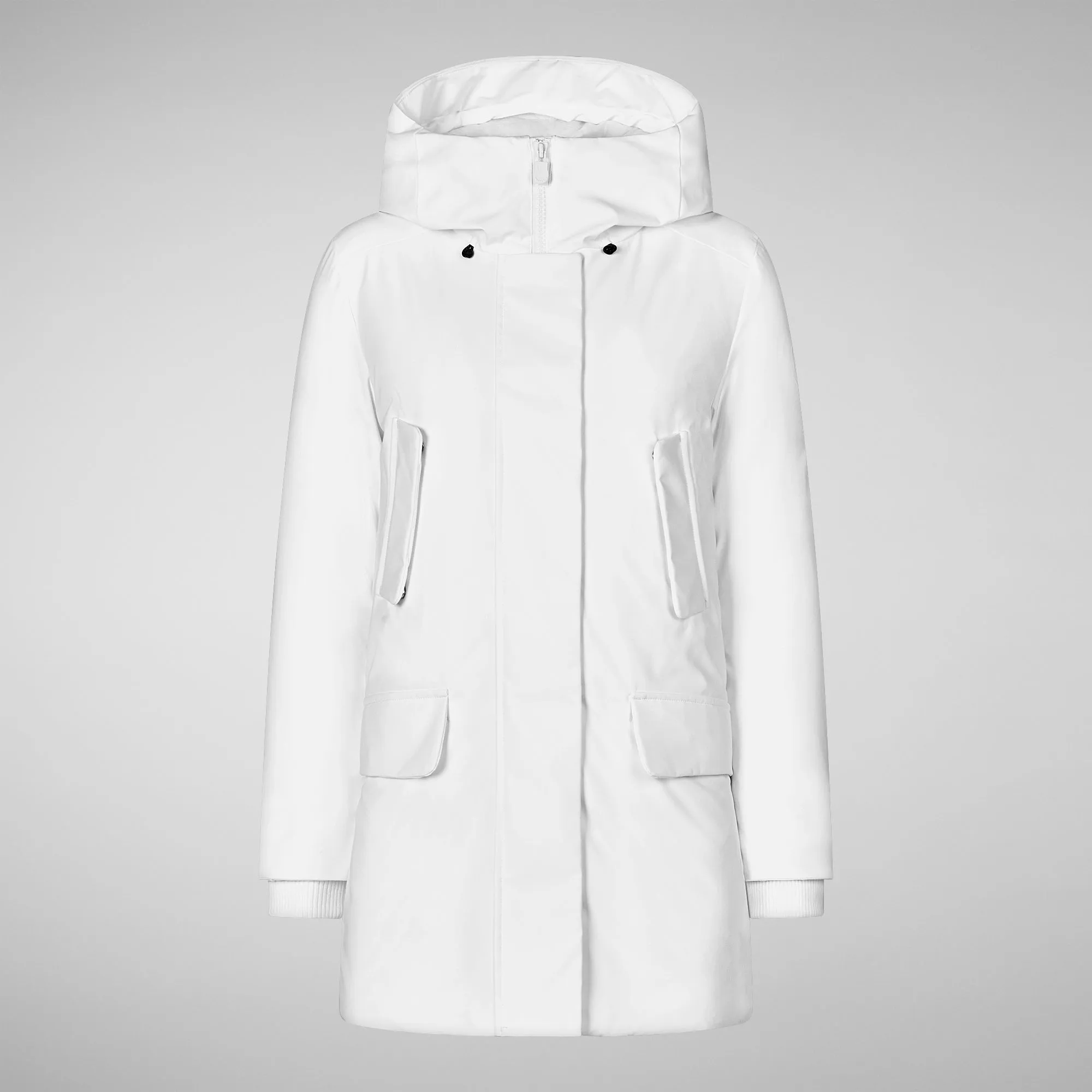 Woman's hooded parka Soleil in white