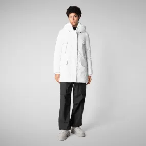 Woman's hooded parka Soleil in white