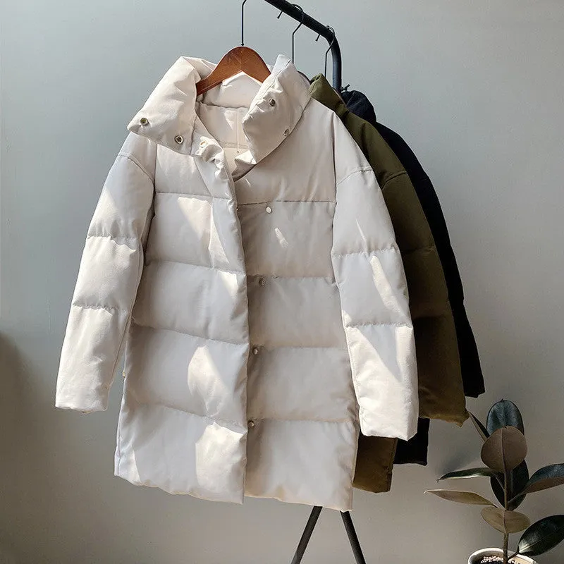 Women Warm Thicken Solid Parka Coat Winter Space