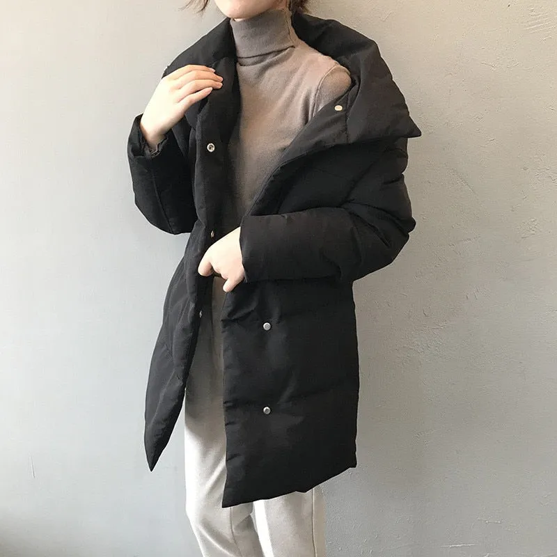 Women Warm Thicken Solid Parka Coat Winter Space