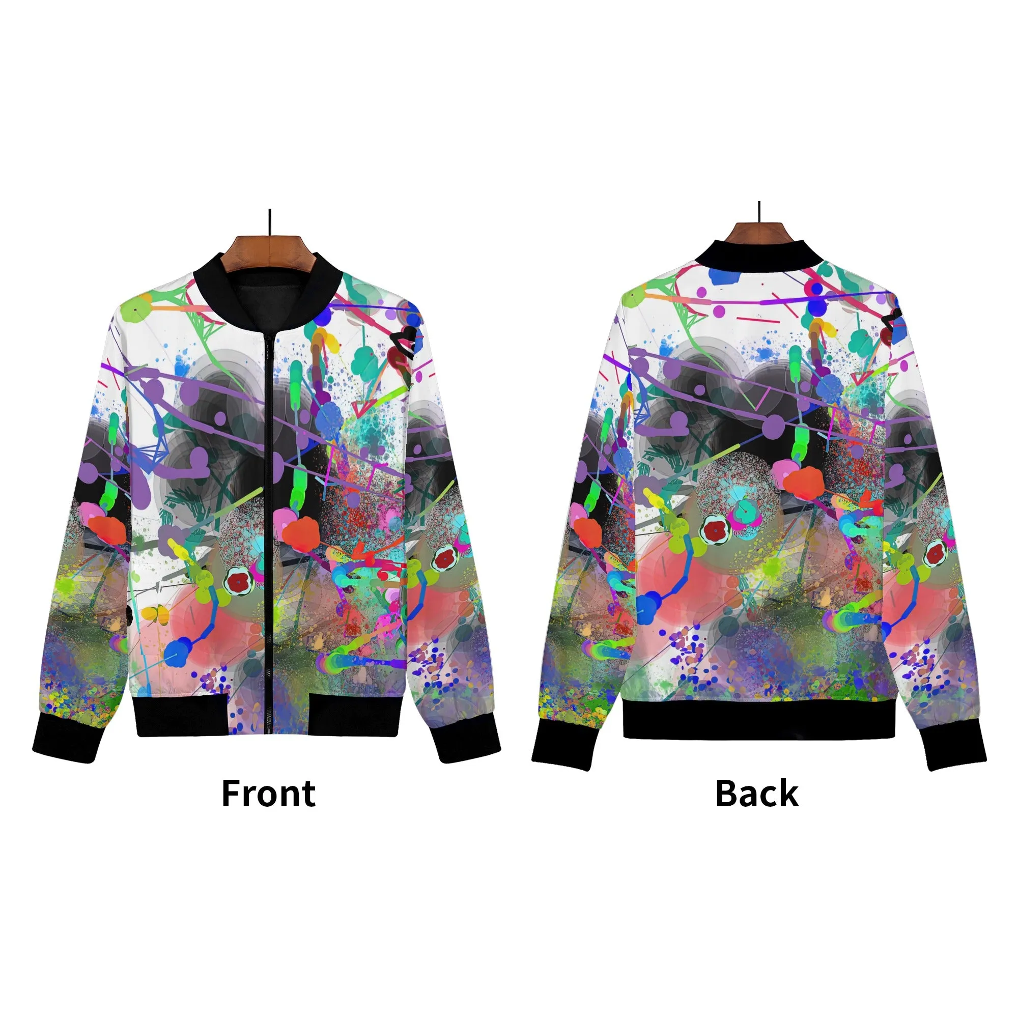 Women's Bomber Jacket- Visual Symphony