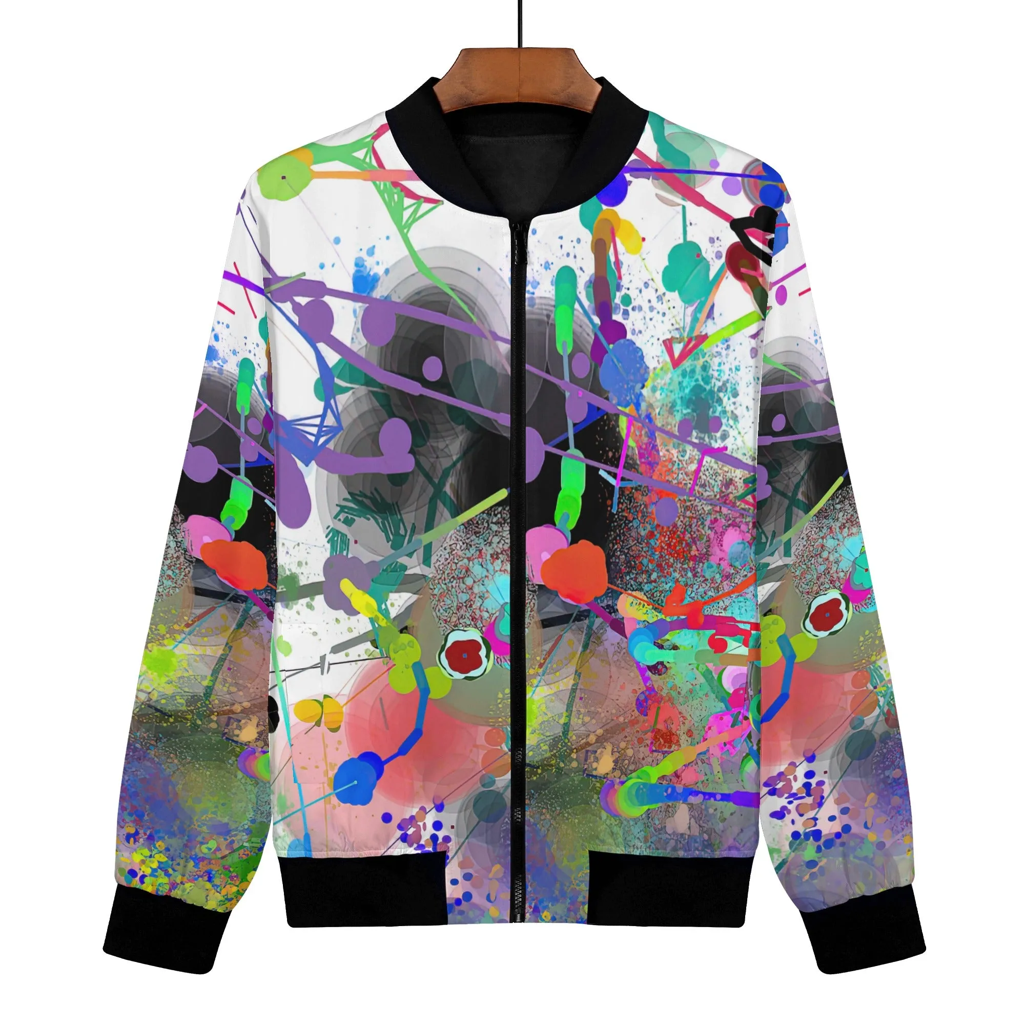 Women's Bomber Jacket- Visual Symphony