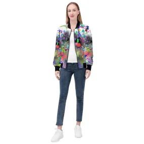 Women's Bomber Jacket- Visual Symphony