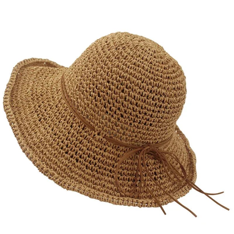 Women's Bowknot Raffia Straw Hat - Stylish Brim Beach Hat for Ladies