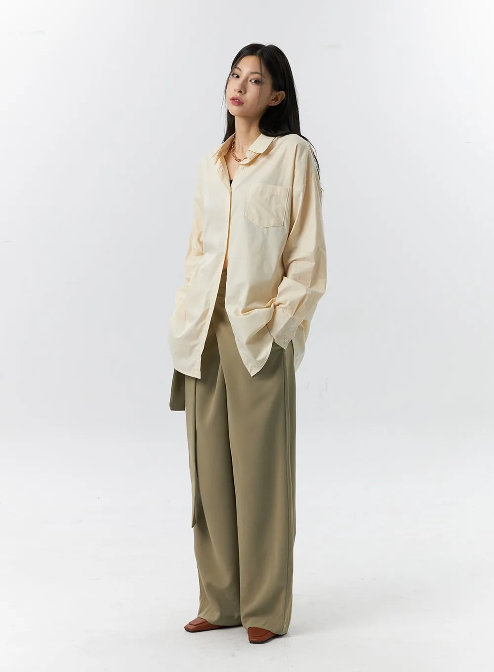 Wrapped Baggy Tailored Pants IL326