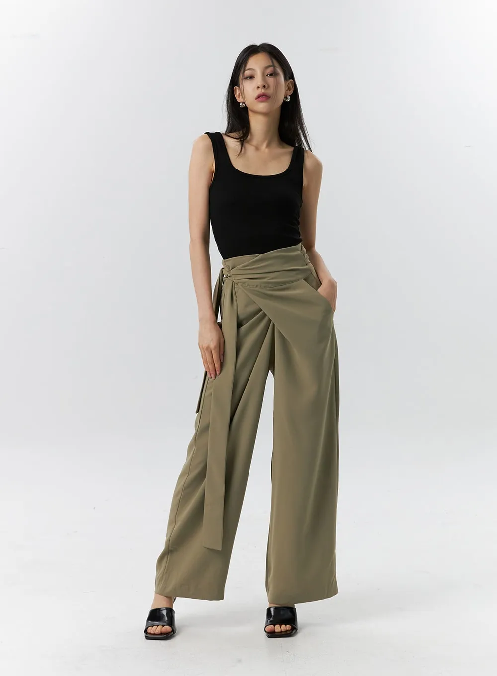 Wrapped Baggy Tailored Pants IL326