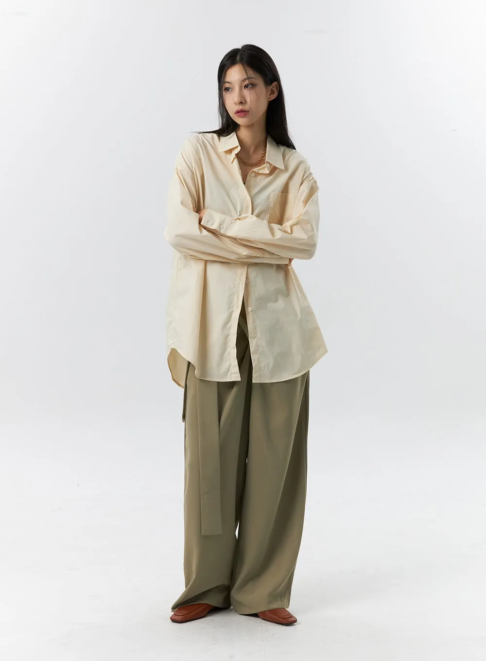 Wrapped Baggy Tailored Pants IL326