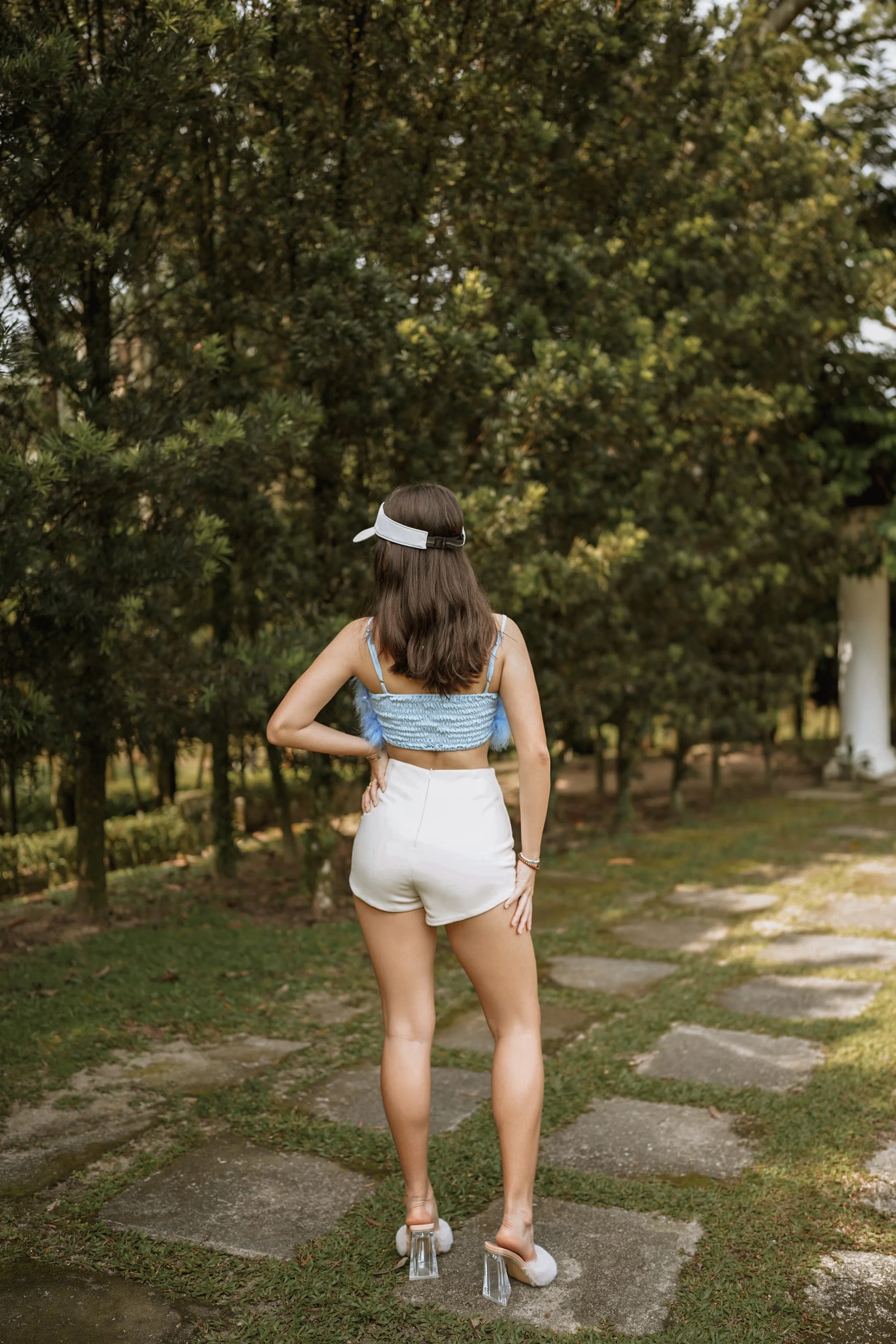 Yolande Furry Camisole in Blue