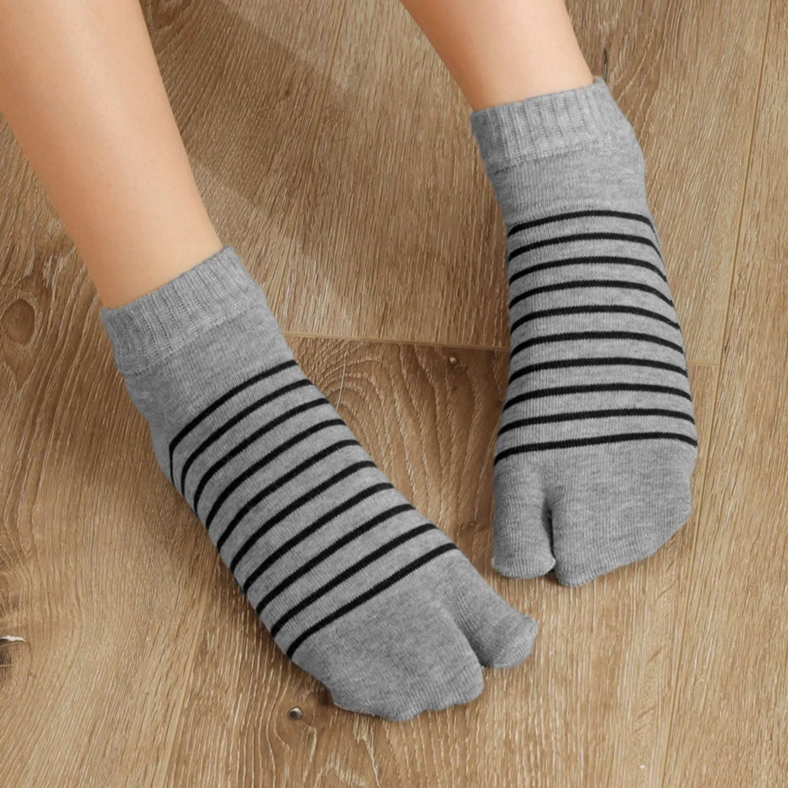 Zfsock's Cotton Striped Ankle Socks, 4 Pairs